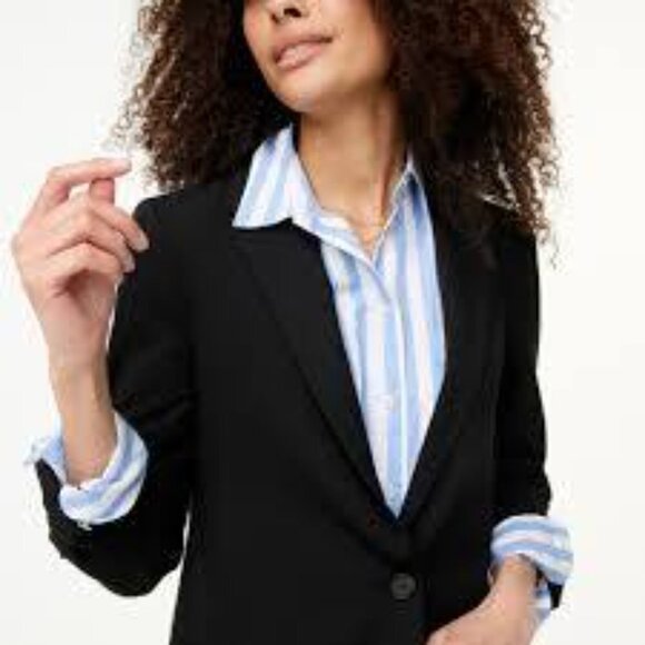 J.Crew Black One Button Blazer Size 2 - Picture 3 of 16